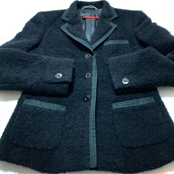 Prague II Italian Black Tuxedo Blazer Jacket Size 6 Sherpa Business Casual - Picture 6 of 16